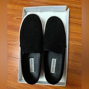 Steve Madden perforated suede slip on shoes